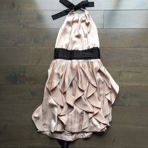 BCBG Pink Black Ruffle Dress